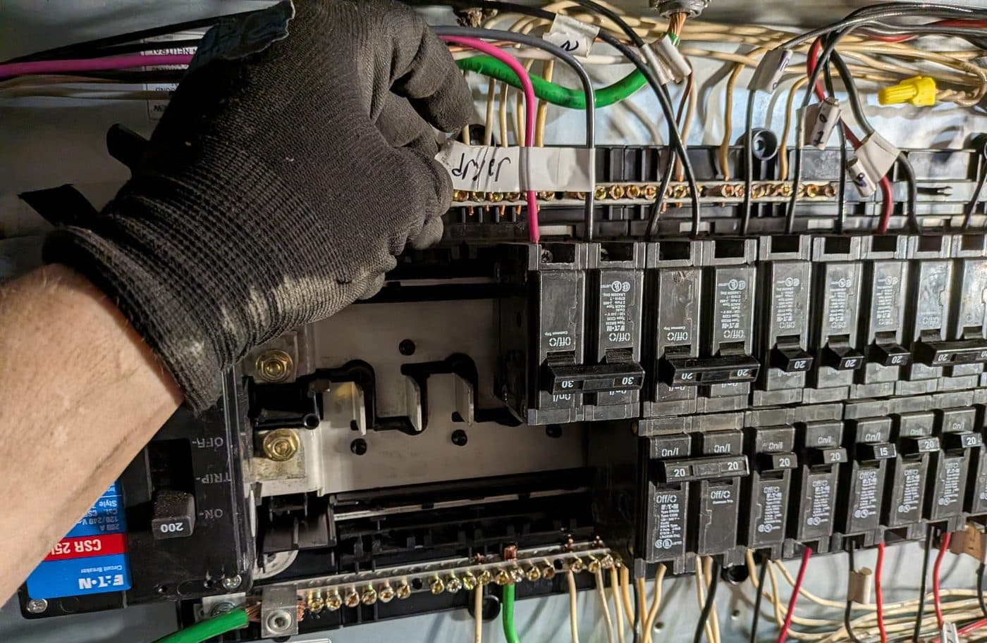Panel upgrade in progress on a service call